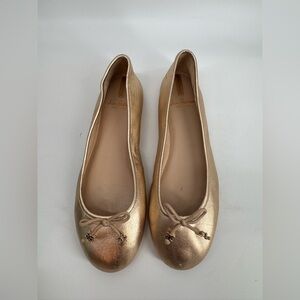 Sam Edelman Gold Leather Ballet Flats 8